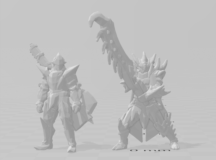 Rathalos Hunter with Ravager Blade miniature model 3d printed 