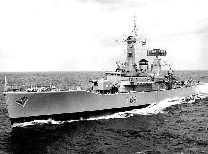 Nameplate HMS Bacchante 3d printed Leander-class Type 12I frigate HMS Bacchante.  Photo: Bill Matthews.