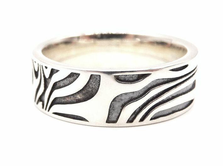 Twin Soul Ring - 10mm 3d printed Twin Soul Ring - 7mm - Blackened Silver/Antique Silver