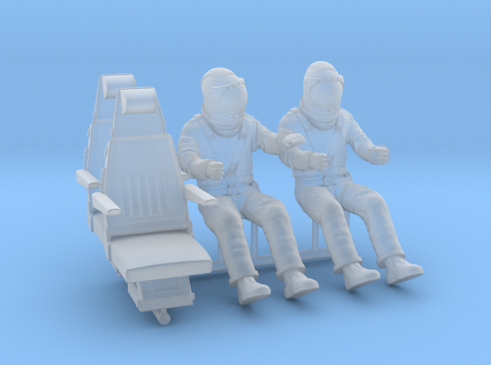 SPACE 2999 1/17 PILOTS W HELMETS AND SEATS 3d printed