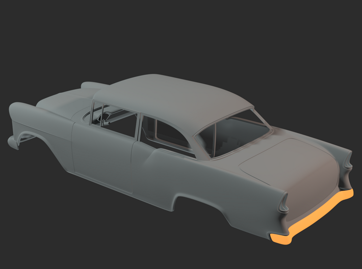 1955 Chevy 210 Rear Bumper (Multiple Scales) 3d printed