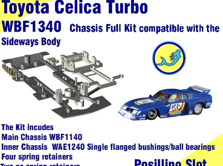 Chassis Kit WBF1340 Toyota Celica Shapeways body 3d printed 