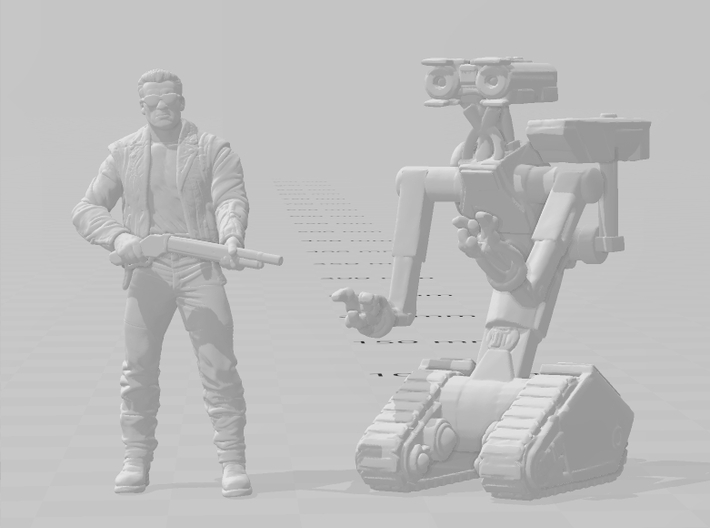 T-800 Terminator 2 Battle Damage miniature model 3d printed 