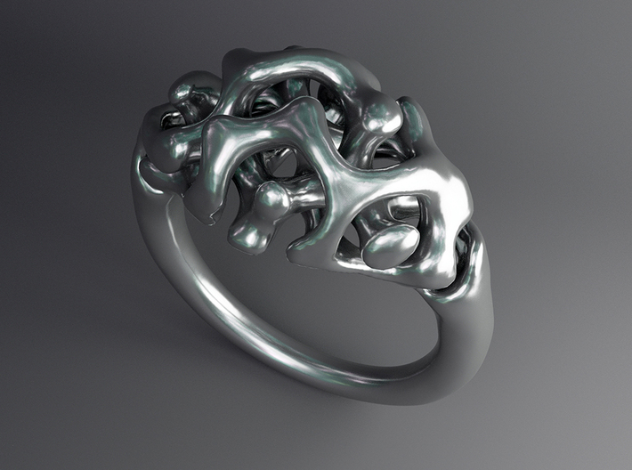 Reaction Diffusion Ring Nr. 11 (Size 50) 3d printed