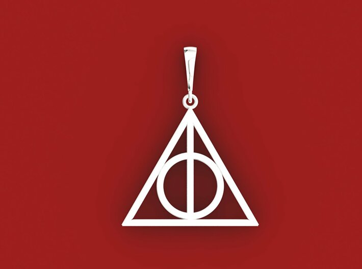Deathly hallows pendant 3d printed 