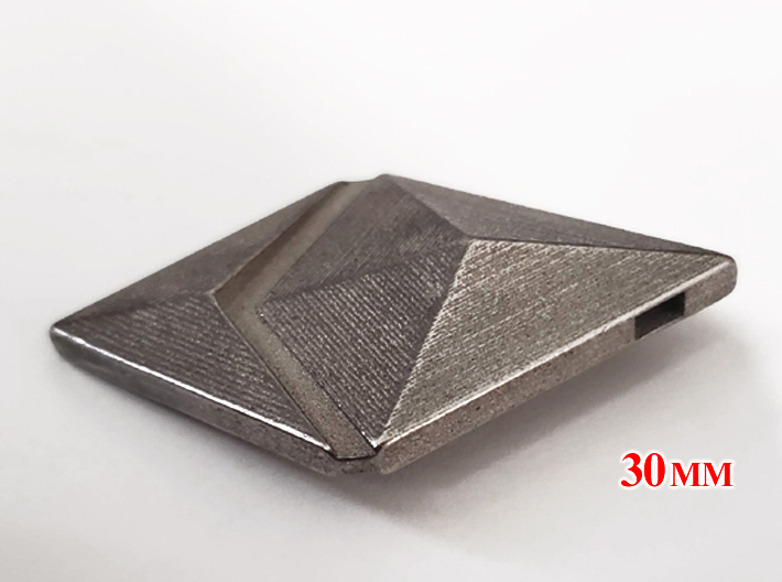 ETH Keychain/Necklace_45mm 3d printed 30mm Shown in Polished Nickle Steel