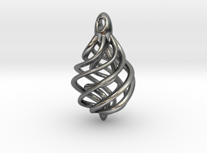 Convoluted Pendant 3d printed 