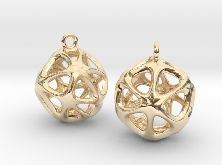 Cellulated Earrings 3d printed 