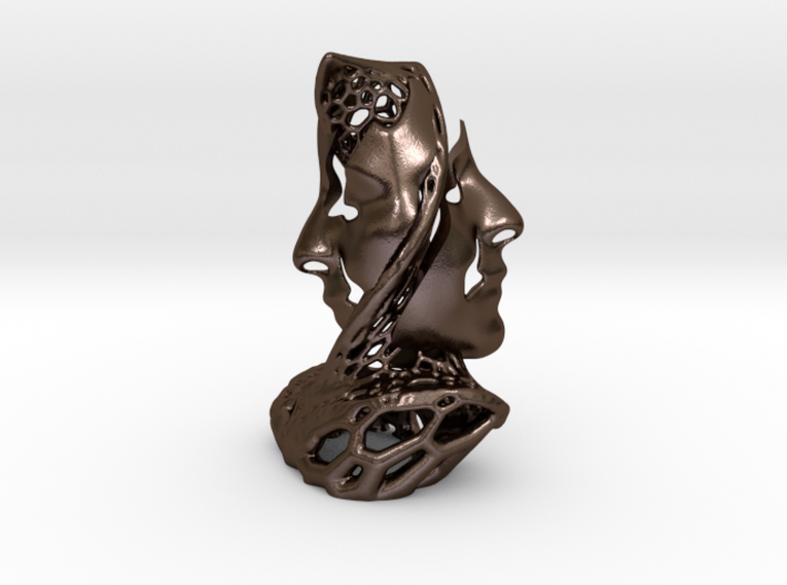 Two Faces in a Voronoi Tree (1st Edition) 3d printed
