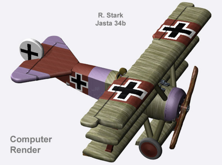 Rudolf Stark Fokker Dr.I (full color) 3d printed