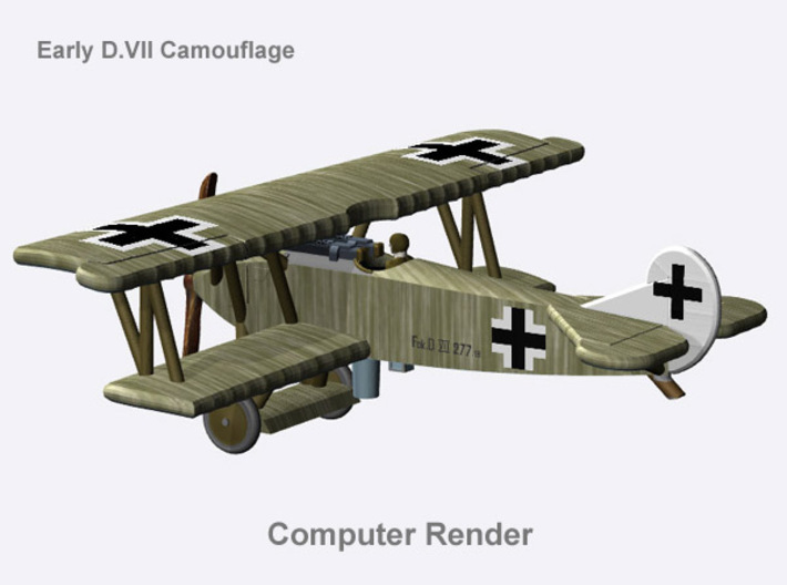 Early Fokker D.VII (full color) 3d printed 