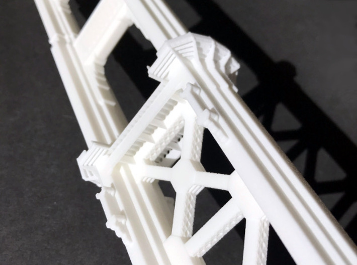 Golden Gate Bridge Tower 3d printed Photo of intricate structural detail under sidewalks and road deck