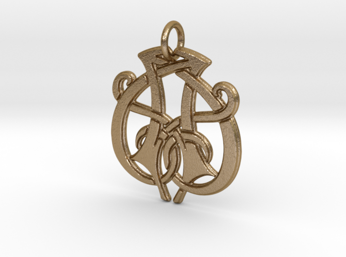 Monogram Initials AA.1 Pendant 3d printed