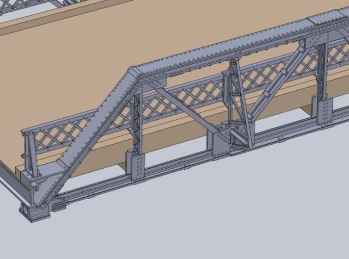 Road Bridge HO scale Steel Pony Truss 16ft x 40ft 3d printed 