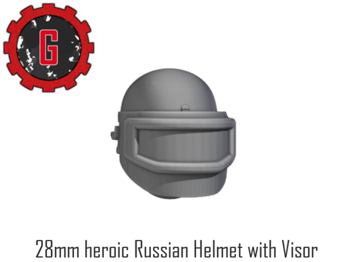 28mm Heroic Russian Helmet with Visor(visors down) 3d printed