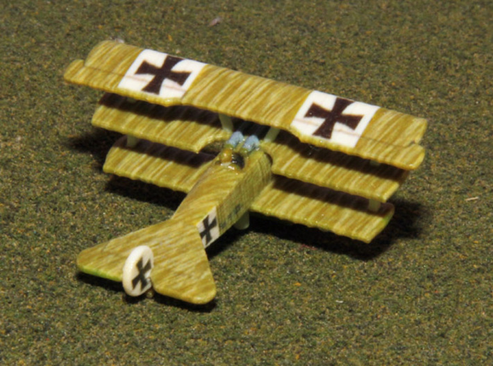 Werner Voss Fokker Dr.I (full color, yellow) 3d printed 