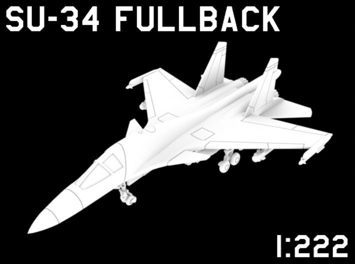 1:222 Scale Su-34 Fullback (Loaded, Deployed) 3d printed