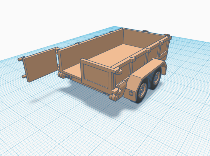 1/87th Utility Contractor dump trailer 3d printed 