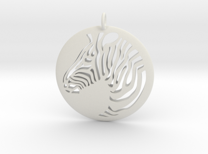 Zebra Round Pendant 3d printed