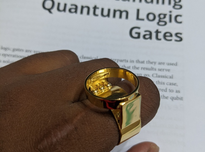 Lantern Ring Body 3d printed Gold Plated Brass
