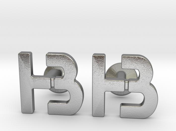 Custom Monogram Logo Cufflinks - HB 3d printed