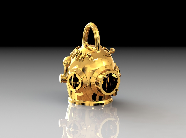 Elmo Galeazzi pendant Gold plated 3d printed 