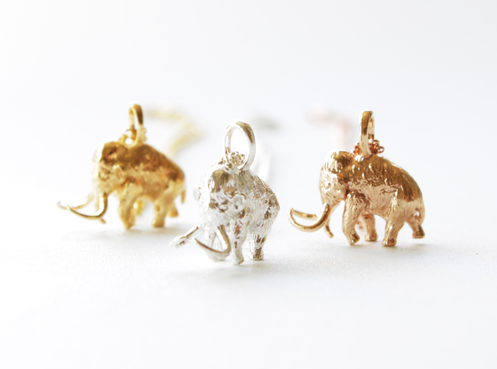 Woolly Mammoth Pendant - Science Jewelry 3d printed Woolly Mammoth pendants