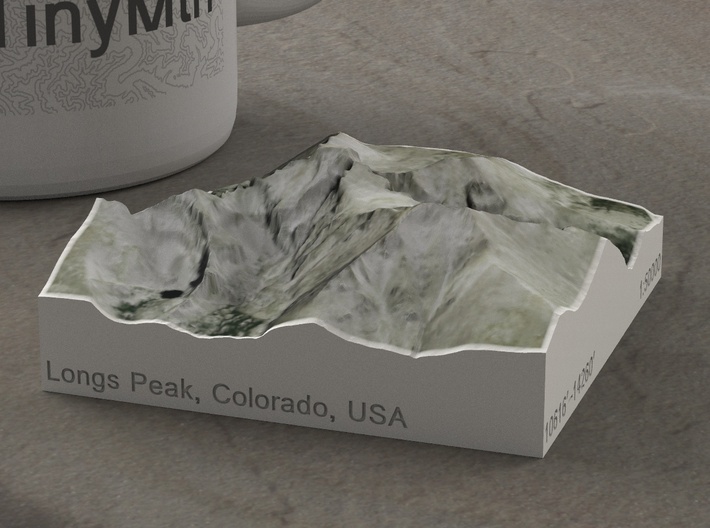 Longs Peak, Colorado, 1:50000 3d printed 