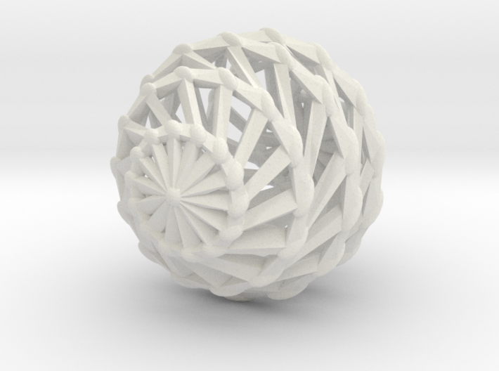 twisted lattice sphere with knobs earring 1 3d printed