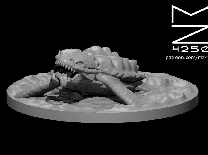 Dragon Turtle Wyrmling in water 3d printed 