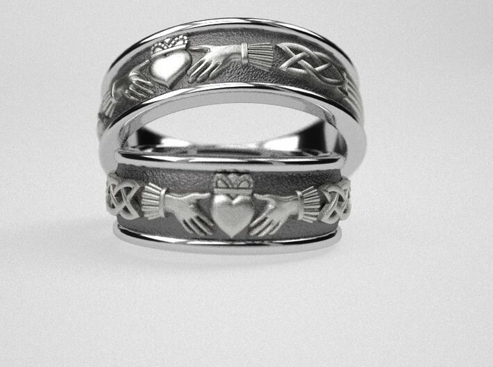 Claddagh band wedding ring 3d printed