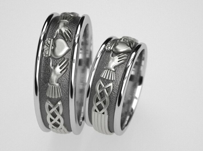 Claddagh band wedding ring 3d printed 