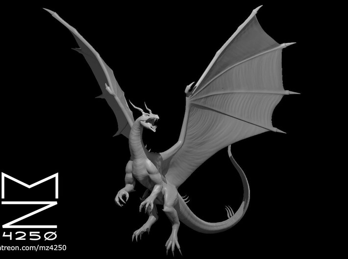 Young Emerald Dragon Flying 3d printed