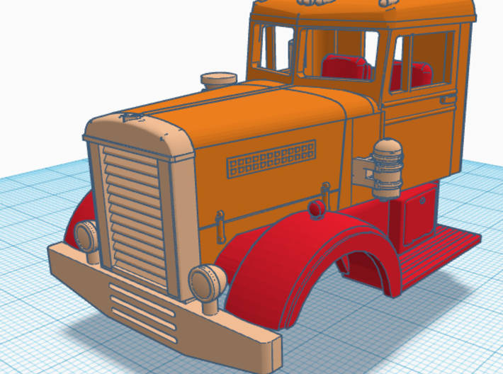 1/87th 1946 Peterbilt 345DT with skirted fenders 3d printed