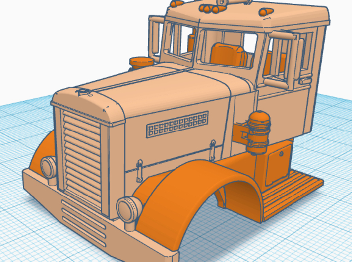 1/50th 1946 Peterbilt 345dt with round fenders 3d printed 