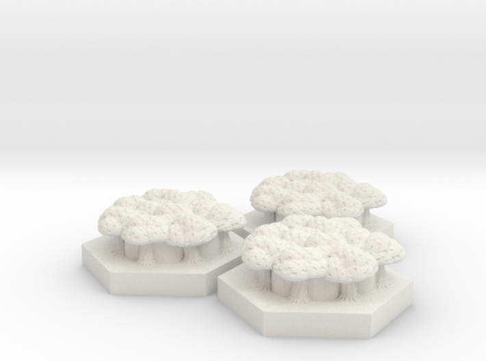 25mm Hex Base Forest Game Pieces 3d printed