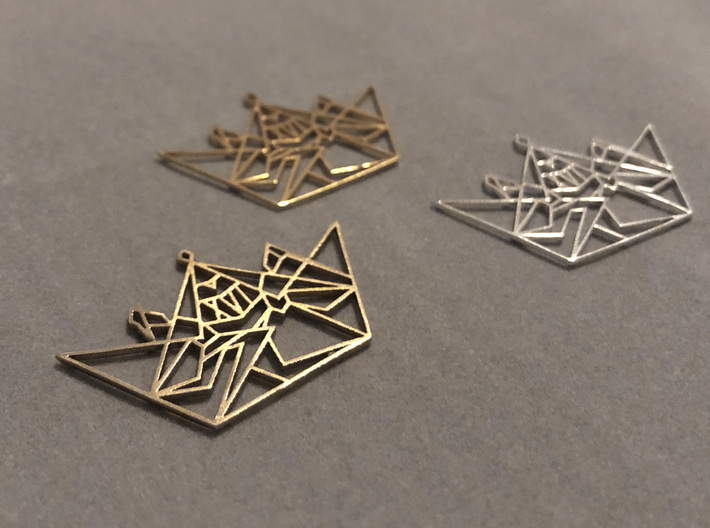 Metal Pendant 3d printed Small Pendants (Brass, Gold Plated and Silver)