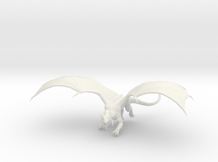 Young Sapphire Dragon Flying 3d printed 