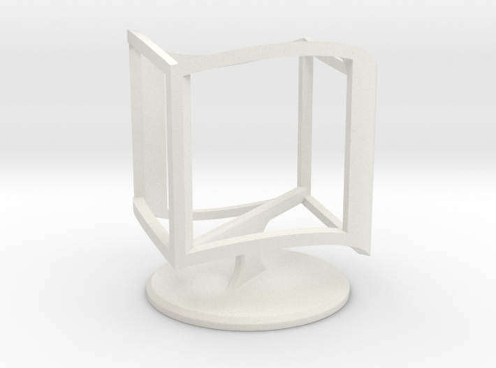 Wireframe Ambiguous Cube with Stand 3d printed 