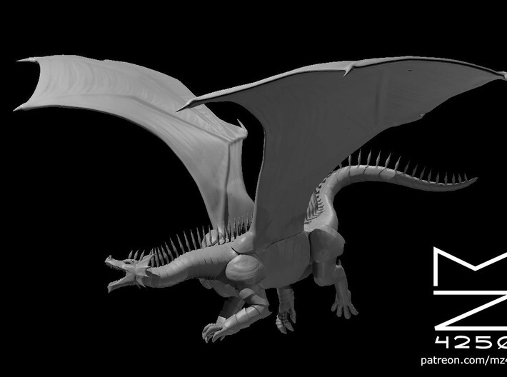 Ancient Topaz Dragon Flying 3d printed