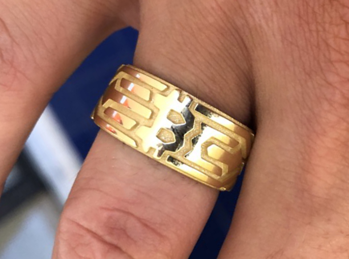 Bitcoin Ring - rictoken 3d printed Gold