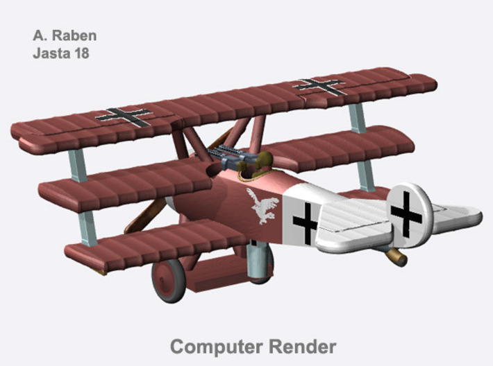 August Raben Fokker Dr.I (full color) 3d printed
