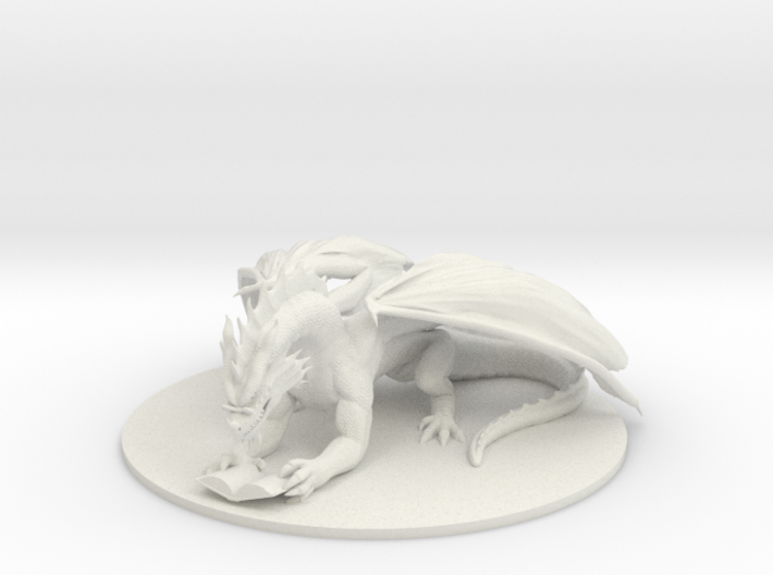 Red Dragon Reading a Book. 3d printed 