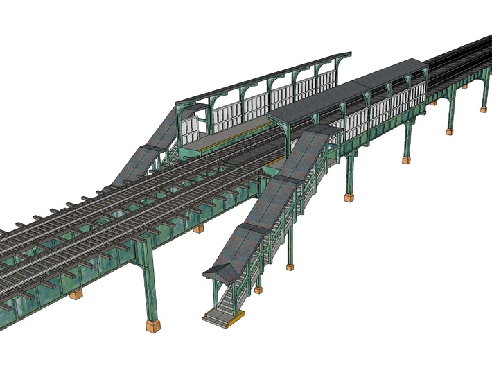 NYC Subway EL Station Bridge Z scale 3d printed 