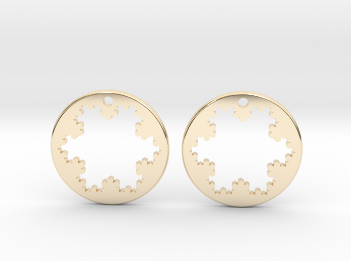 Koch Snowflake Earrings 3d printed