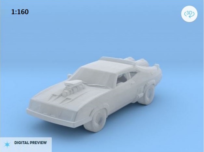 Mad Max Ford Falcon XB GT Coupe 73 V8 Interceptor  3d printed 