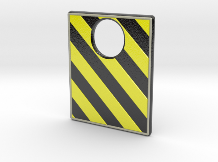 Pinball Plunger Plate - Hazard Tape - mirrored 3d printed