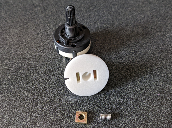 F-14 Tomcat UHF radio knob Mode Selector 3d printed Designed for 4 position rotary switch and m4 nut and set screw