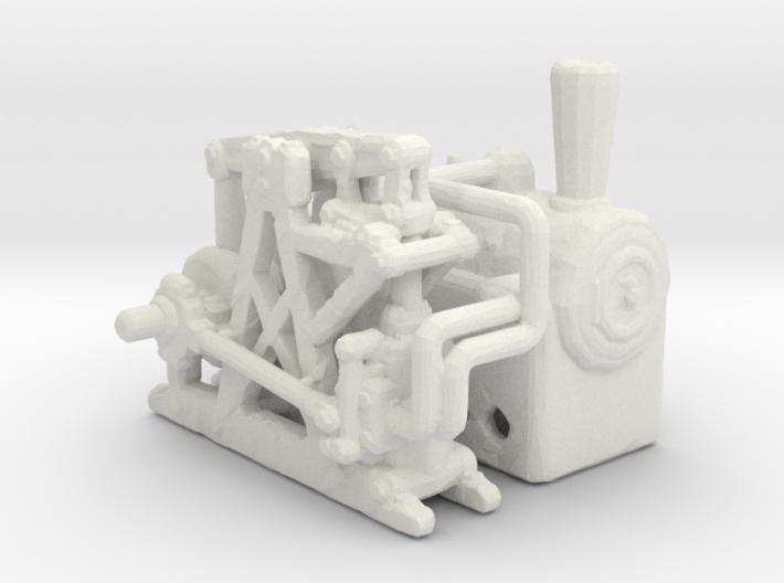 1800's Steam Engine 1:160 scale white only 3d printed