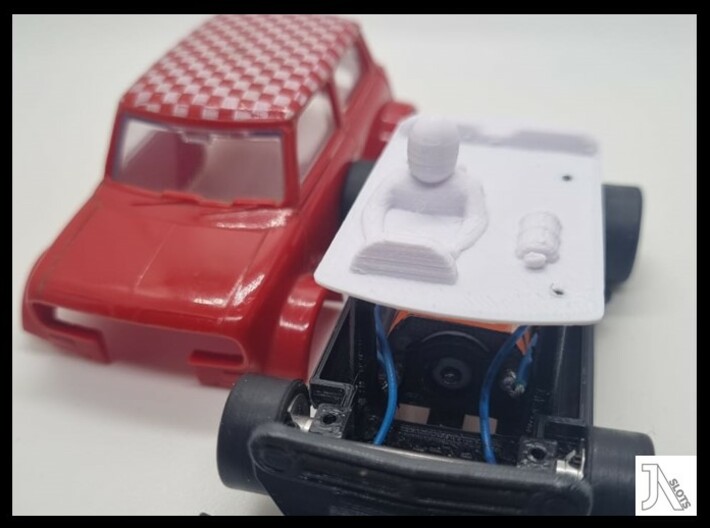 Interior for Scalextric Mini Clubman 1275GT 3d printed Interior on Boxer/Flat Chassis